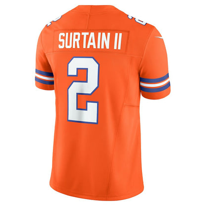 Patrick Surtain II Denver Broncos Alternate Mile High Collection 1977 Throwback Vapor F.U.S.E. Limited Jersey - Orange | NFL Jerseys