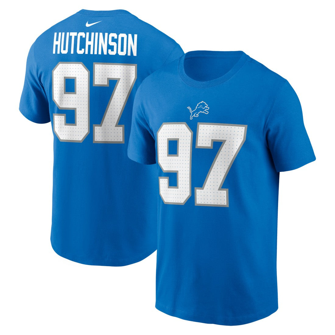 Aidan Hutchinson Detroit Lions Name & Number T-Shirt Blue - Nike