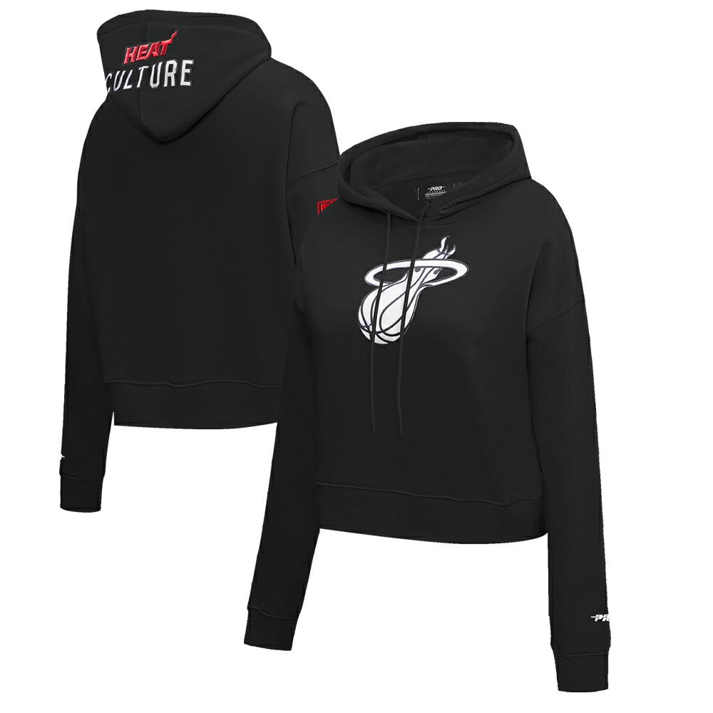 NBA - Miami Heat Pro Standard Women's 2023/24 City Edition Cropped Pullover Hoodie - Black
