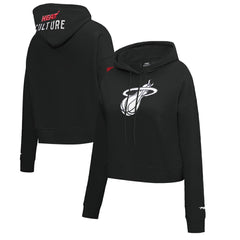 NBA - Miami Heat Pro Standard Women's 2023/24 City Edition Cropped Pullover Hoodie - Black