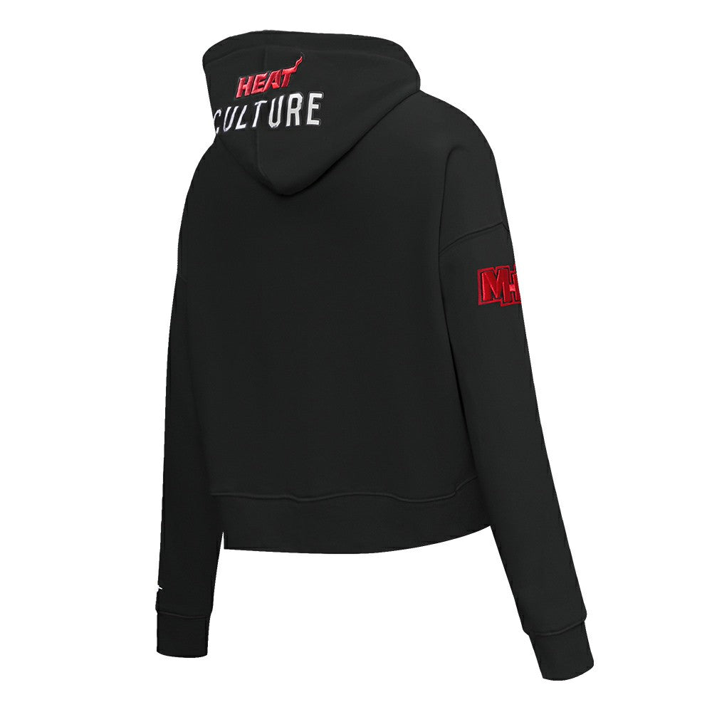 NBA - Miami Heat Pro Standard Women's 2023/24 City Edition Cropped Pullover Hoodie - Black