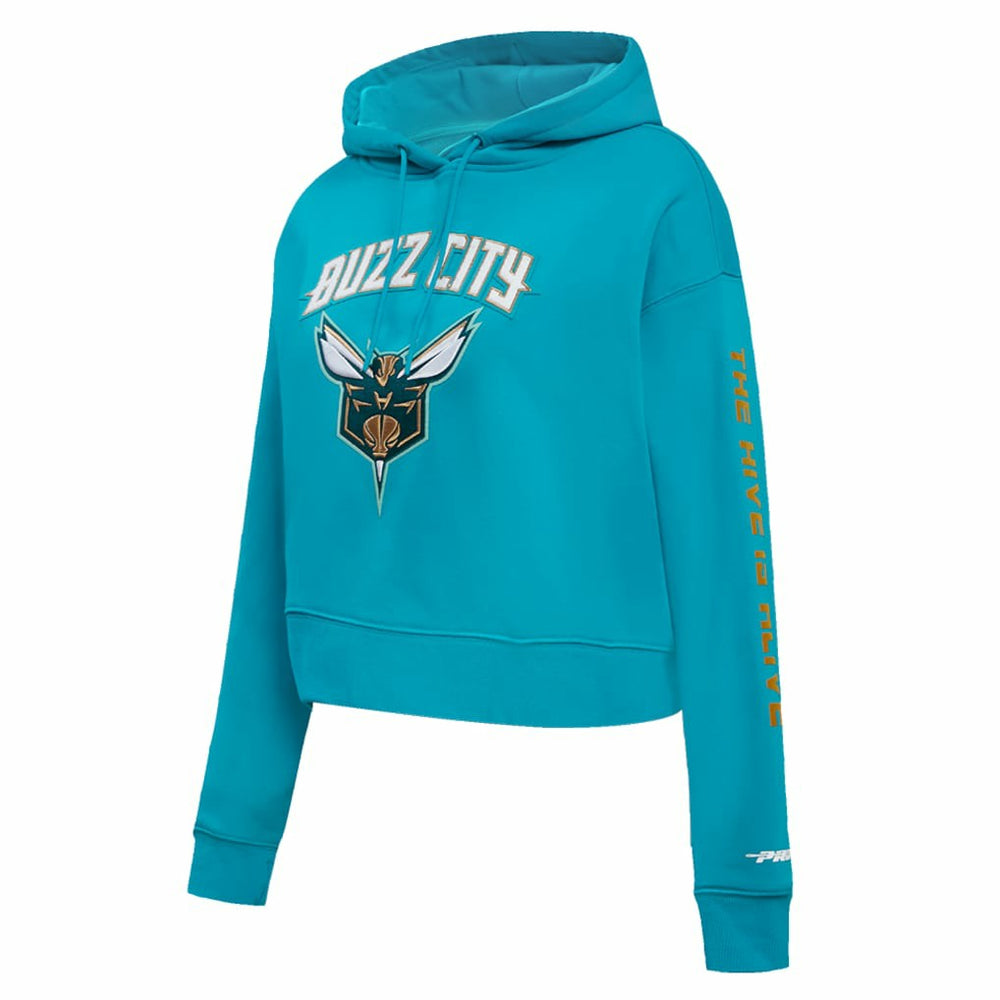 NBA - Charlotte Hornets Pro Standard Women's 2023/24 City Edition Cropped Pullover Hoodie - Teal