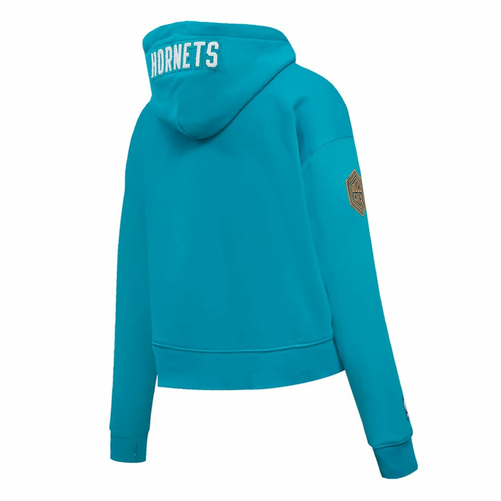 NBA - Charlotte Hornets Pro Standard Women's 2023/24 City Edition Cropped Pullover Hoodie - Teal