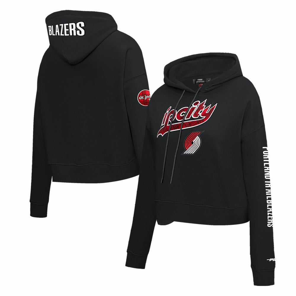 NBA - Portland Trail Blazers Pro Standard Women's 2023/24 City Edition Cropped Pullover Hoodie - Black