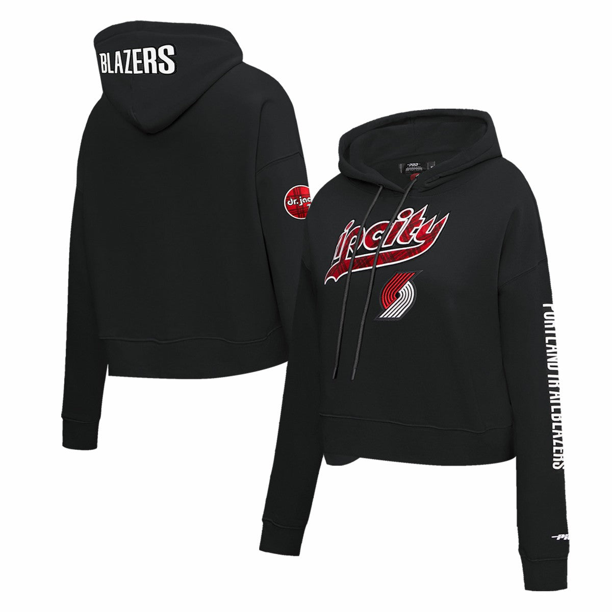 NBA - Portland Trail Blazers Pro Standard Women's 2023/24 City Edition Cropped Pullover Hoodie - Black