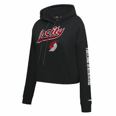 NBA - Portland Trail Blazers Pro Standard Women's 2023/24 City Edition Cropped Pullover Hoodie - Black
