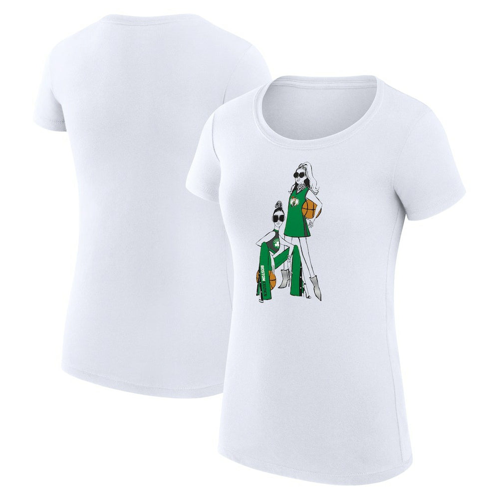 NBA - Boston Celtics G-III 4Her by Carl Banks Women's Super-Slim Fit Lightweight Basketball Girls T-Shirt - White