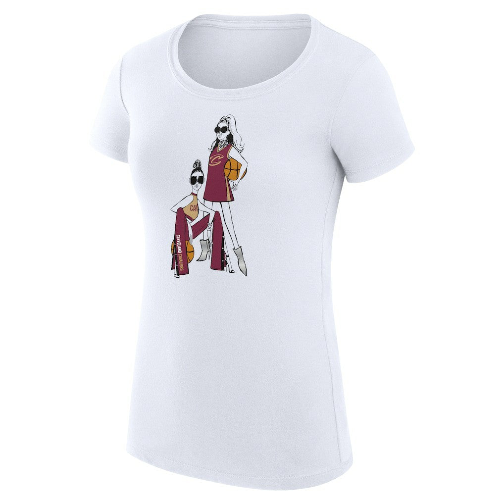 NBA - Cleveland Cavaliers G-III 4Her by Carl Banks Women's Super-Slim Fit Lightweight Basketball Girls T-Shirt - White