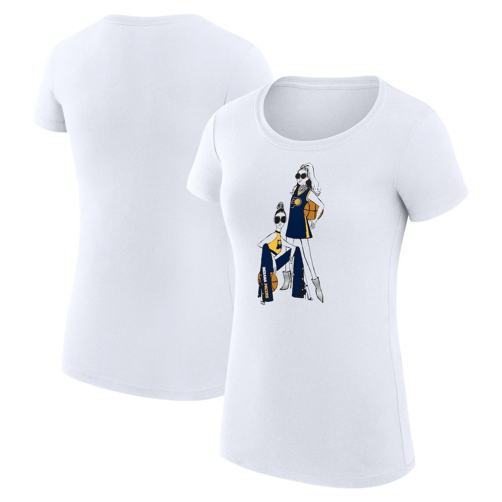 NBA - Indiana Pacers G-III 4Her by Carl Banks Women's Super-Slim Fit Lightweight Basketball Girls T-Shirt - White