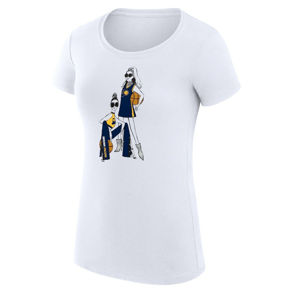 NBA - Indiana Pacers G-III 4Her by Carl Banks Women's Super-Slim Fit Lightweight Basketball Girls T-Shirt - White