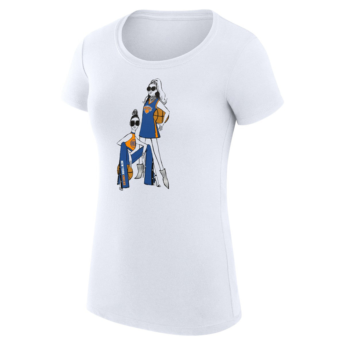 NBA - New York Knicks G-III 4Her by Carl Banks Women's Super-Slim Fit Lightweight Basketball Girls T-Shirt - White