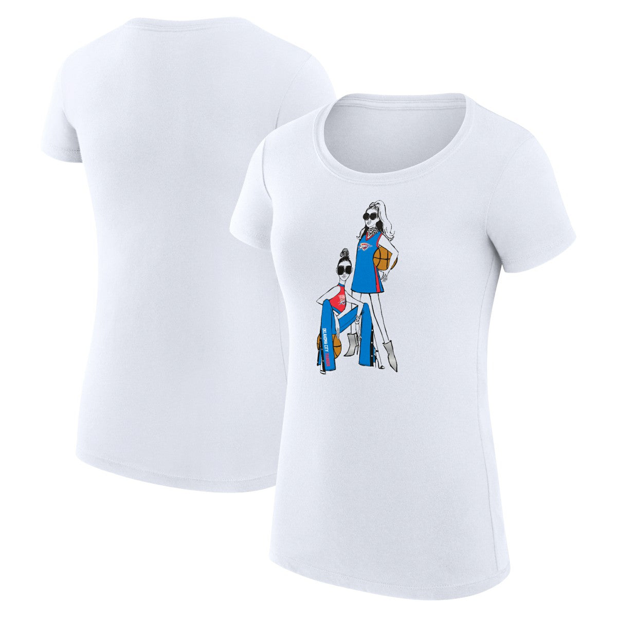 NBA - Oklahoma City Thunder G-III 4Her by Carl Banks Women's Super-Slim Fit Lightweight Basketball Girls T-Shirt - White