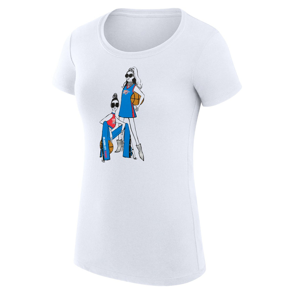 NBA - Oklahoma City Thunder G-III 4Her by Carl Banks Women's Super-Slim Fit Lightweight Basketball Girls T-Shirt - White
