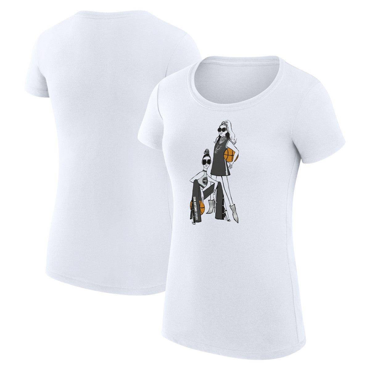 NBA - San Antonio Spurs G-III 4Her by Carl Banks Women's Super-Slim Fit Lightweight Basketball Girls T-Shirt - White