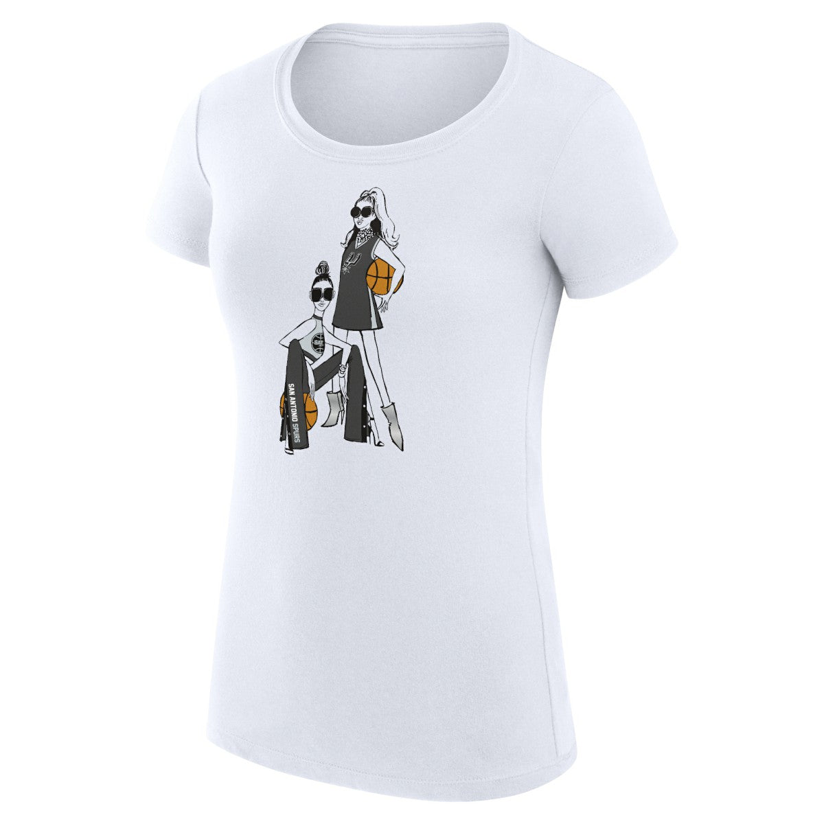 NBA - San Antonio Spurs G-III 4Her by Carl Banks Women's Super-Slim Fit Lightweight Basketball Girls T-Shirt - White