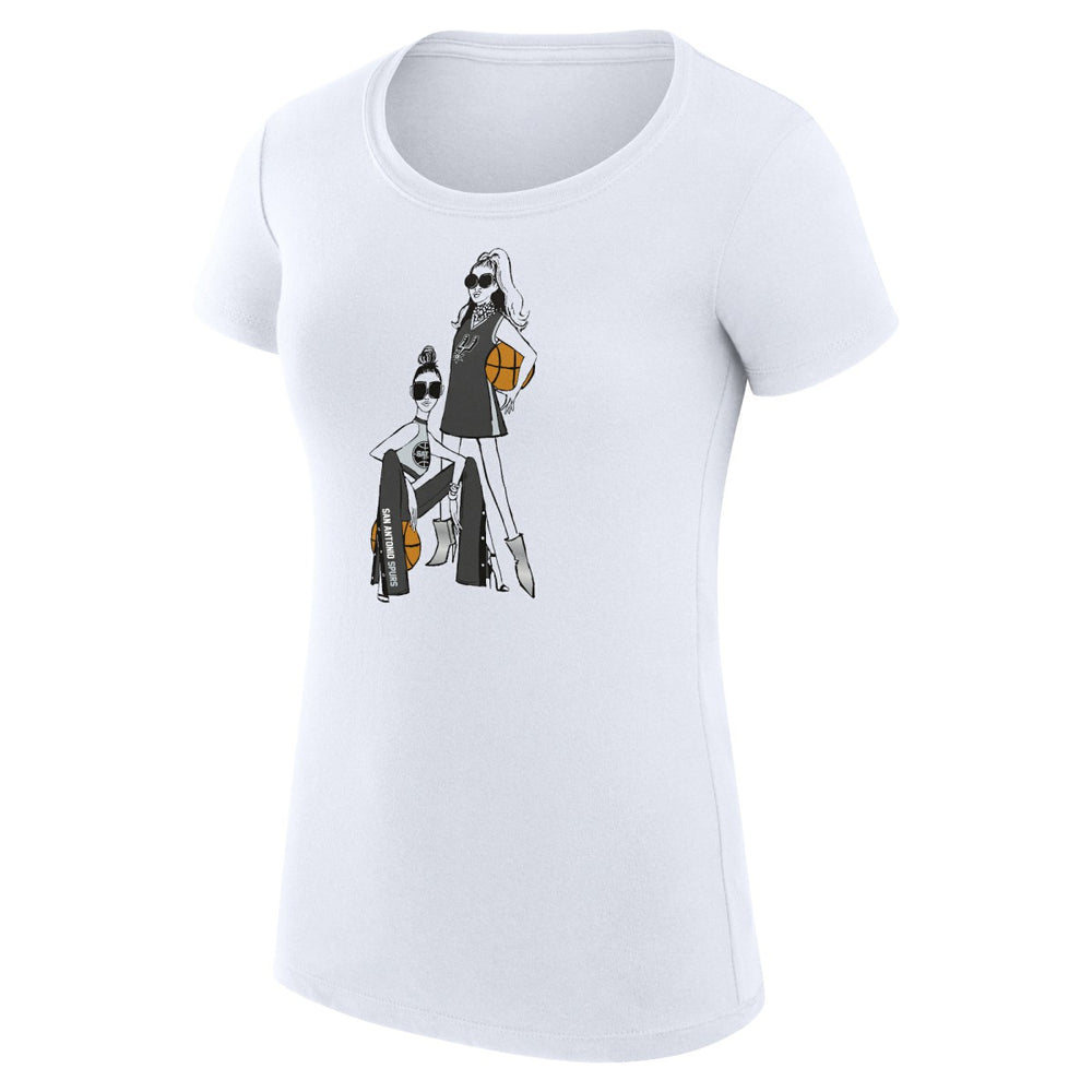 NBA - San Antonio Spurs G-III 4Her by Carl Banks Women's Super-Slim Fit Lightweight Basketball Girls T-Shirt - White