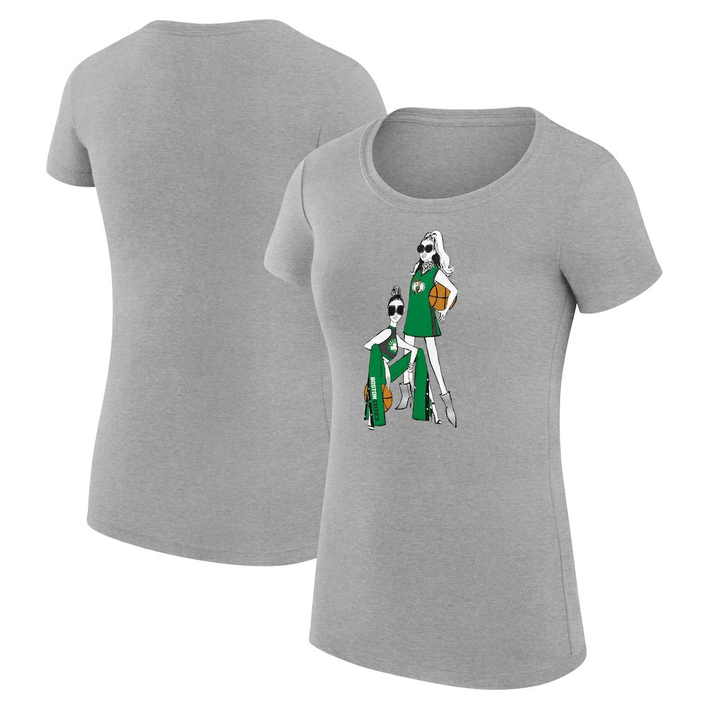 NBA - Boston Celtics G-III 4Her by Carl Banks Women's Super-Slim Fit Lightweight Basketball Girls T-Shirt - Heather Gray