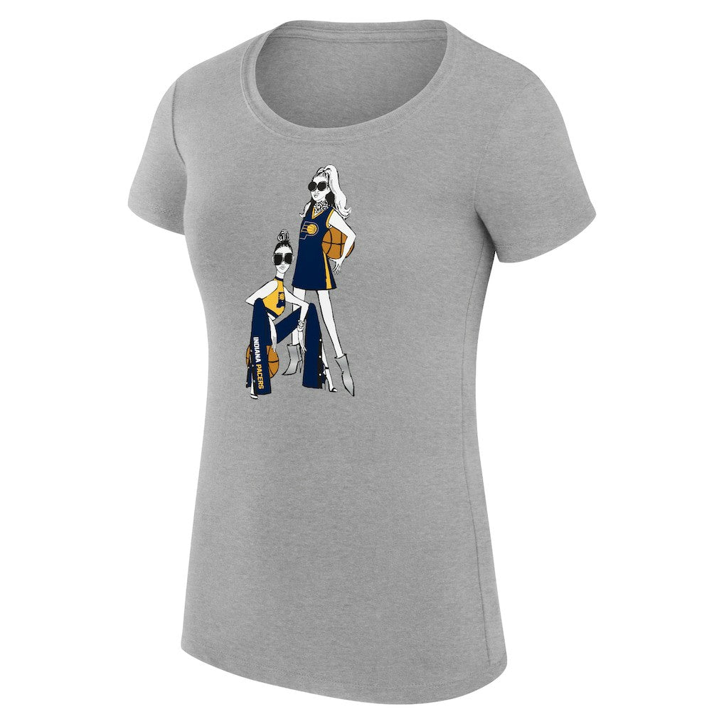 NBA - Indiana Pacers G-III 4Her by Carl Banks Women's Super-Slim Fit Lightweight Basketball Girls T-Shirt - Heather Gray