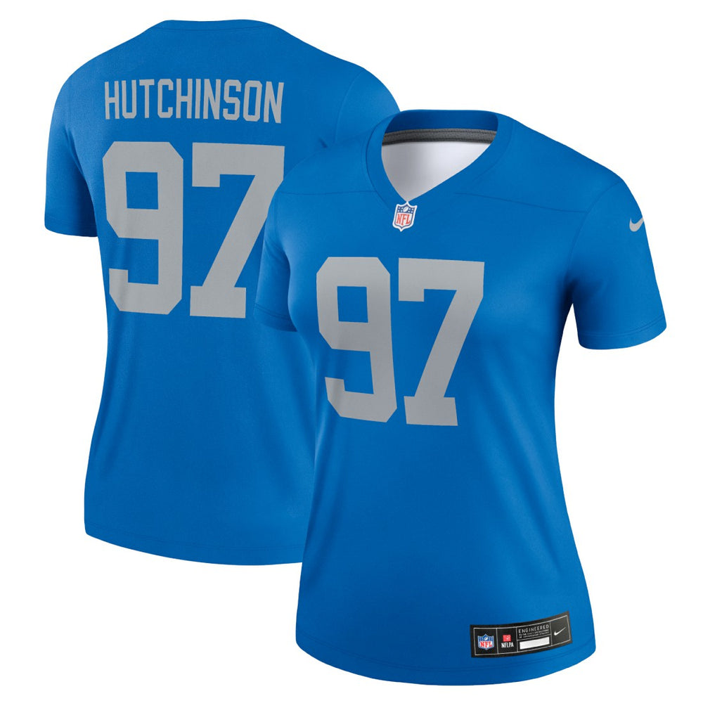 Aidan Hutchinson Detroit Lions Women's Alternate Legend Player Performance Top Blue - Nike