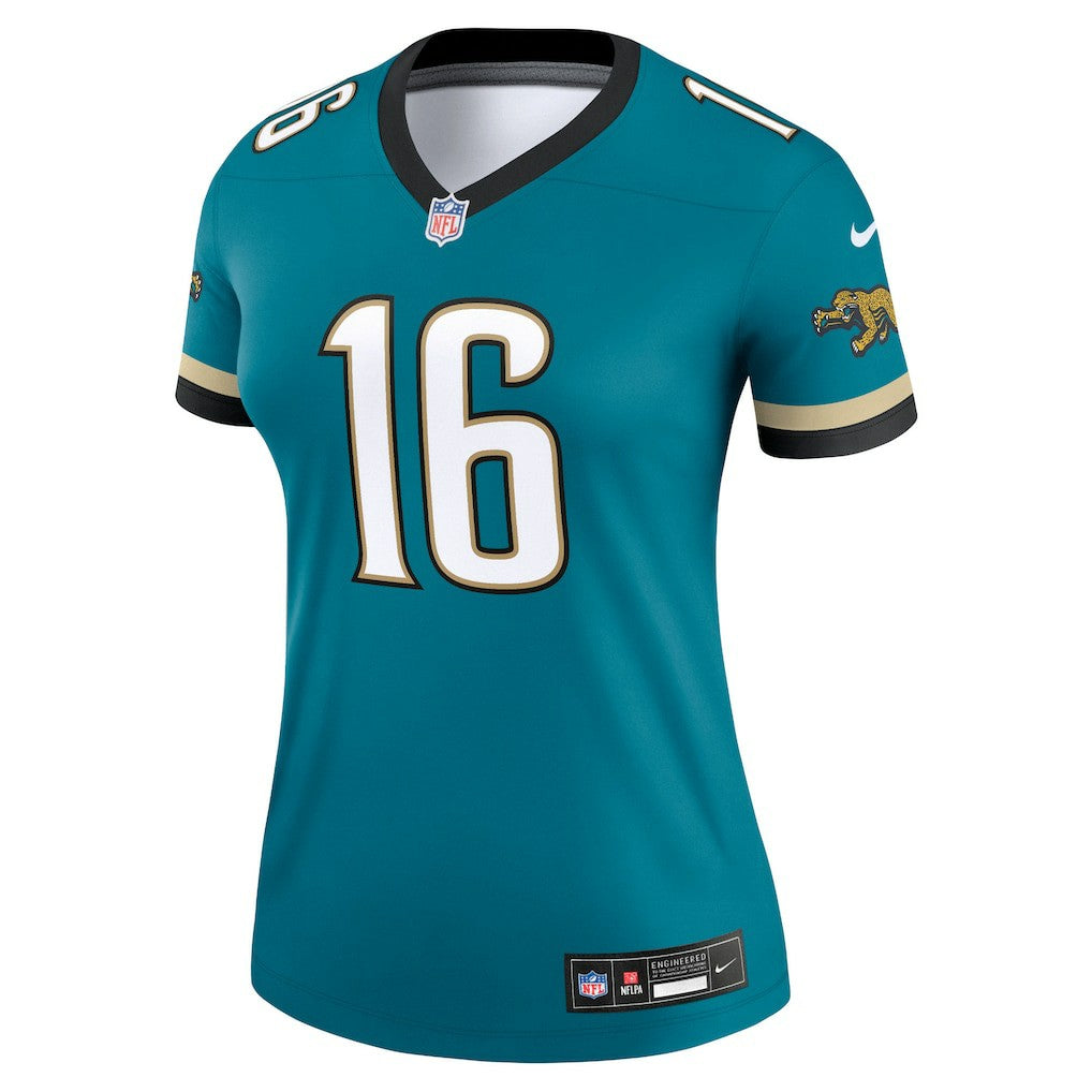 Trevor Lawrence Jacksonville Jaguars Women's Alternate Legend Player Performance Top Prowler Throwback Teal - Nike