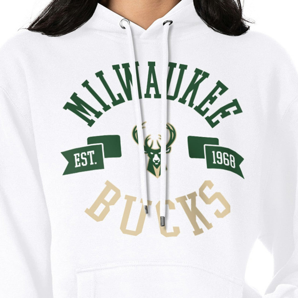 NBA - Milwaukee Bucks G-III 4Her by Carl Banks Women's City Pullover Hoodie - White
