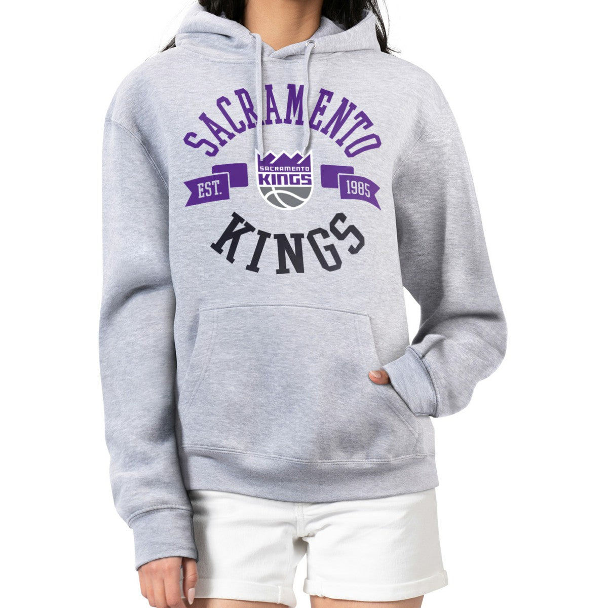 NBA - Sacramento Kings G-III 4Her by Carl Banks Women's City Pullover Hoodie - Heather Gray