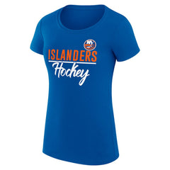 New York Islanders - G-III 4Her by Carl Banks Women's Super-Slim Fit Lightweight Team Sport T-Shirt Royal