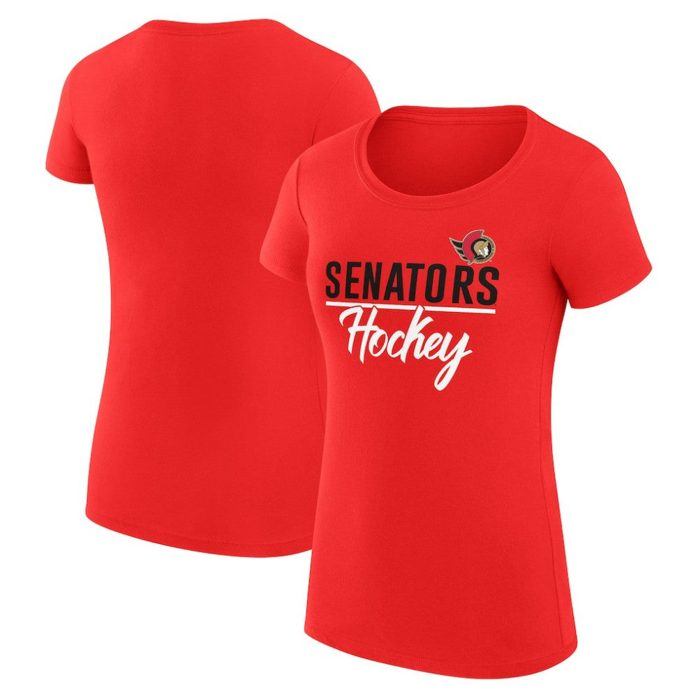Ottawa Senators - G-III 4Her by Carl Banks Women's Super-Slim Fit Lightweight Team Sport T-Shirt Red