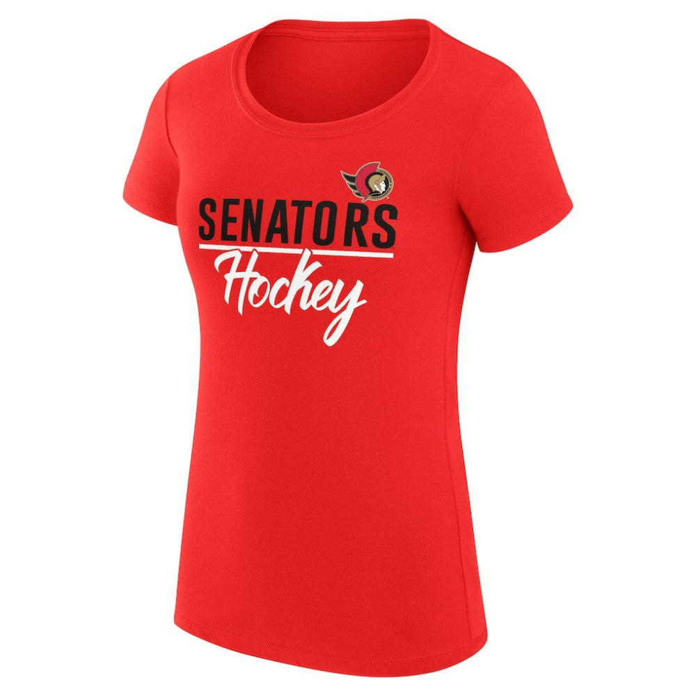 Ottawa Senators - G-III 4Her by Carl Banks Women's Super-Slim Fit Lightweight Team Sport T-Shirt Red