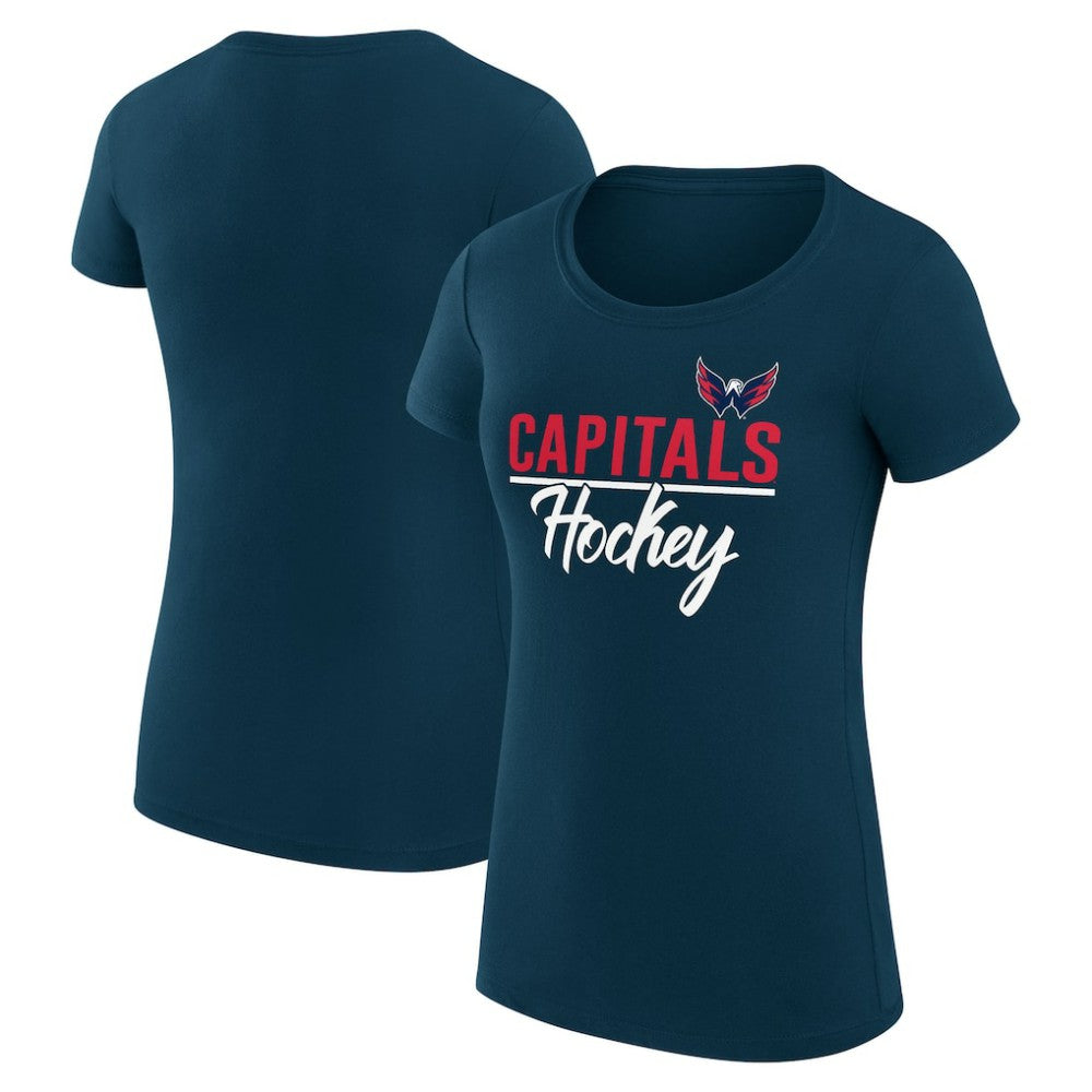 Washington Capitals G-III 4Her by Carl Banks Women's Super-Slim Fit Lightweight Team Sport T-Shirt Navy