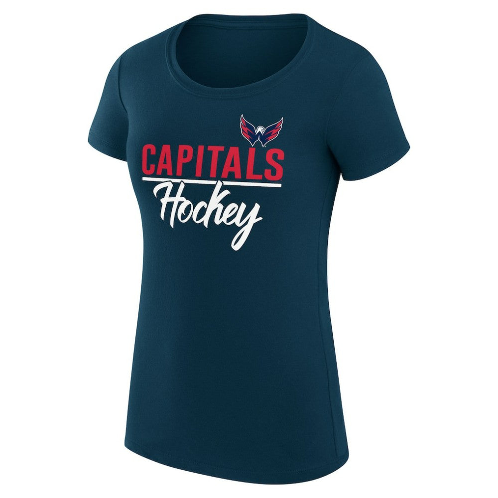 Washington Capitals G-III 4Her by Carl Banks Women's Super-Slim Fit Lightweight Team Sport T-Shirt Navy