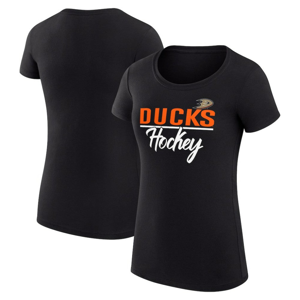 Anaheim Ducks - G-III 4Her by Carl Banks Women's Super-Slim Fit Lightweight Team Sport T-Shirt Black