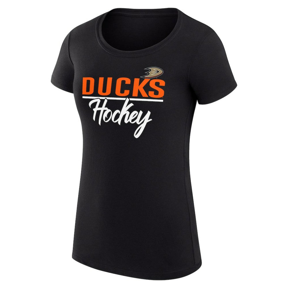Anaheim Ducks - G-III 4Her by Carl Banks Women's Super-Slim Fit Lightweight Team Sport T-Shirt Black