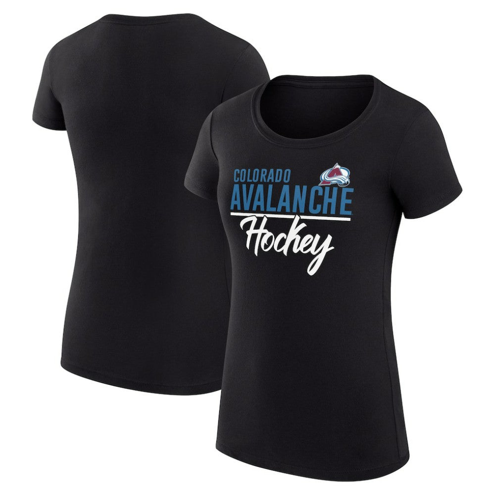 Colorado Avalanche - G-III 4Her by Carl Banks Women's Super-Slim Fit Lightweight Team Sport T-Shirt Black
