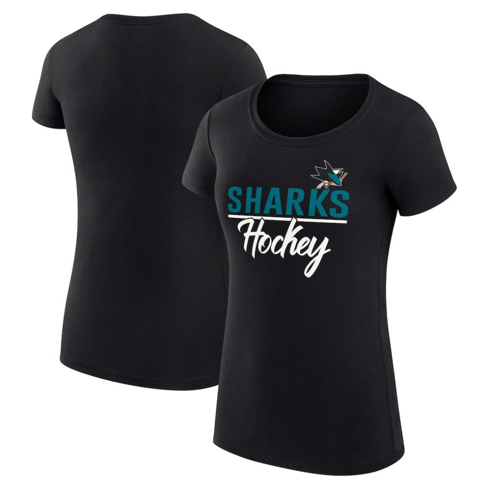 San Jose Sharks - G-III 4Her by Carl Banks Women's Super-Slim Fit Lightweight Team Sport T-Shirt Black