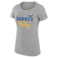 Buffalo Sabres - G-III 4Her by Carl Banks Women's Super-Slim Fit Lightweight Team Sport T-Shirt Gray