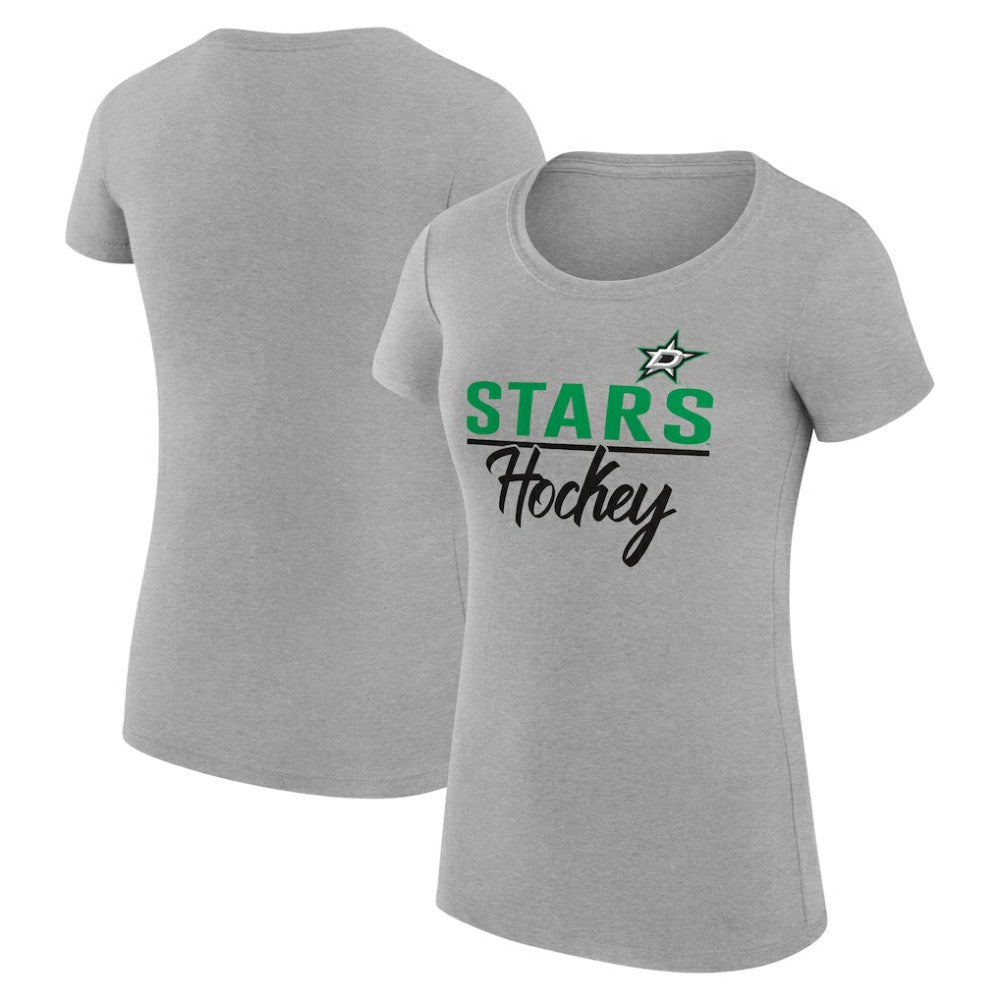 Dallas Stars - G-III 4Her by Carl Banks Women's Super-Slim Fit Lightweight Team Sport T-Shirt Gray