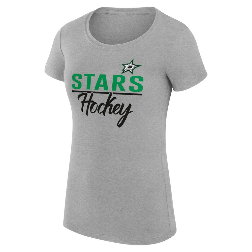 Dallas Stars - G-III 4Her by Carl Banks Women's Super-Slim Fit Lightweight Team Sport T-Shirt Gray