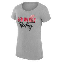 Detroit Red Wings - G-III 4Her by Carl Banks Women's Super-Slim Fit Lightweight Team Sport T-Shirt Gray