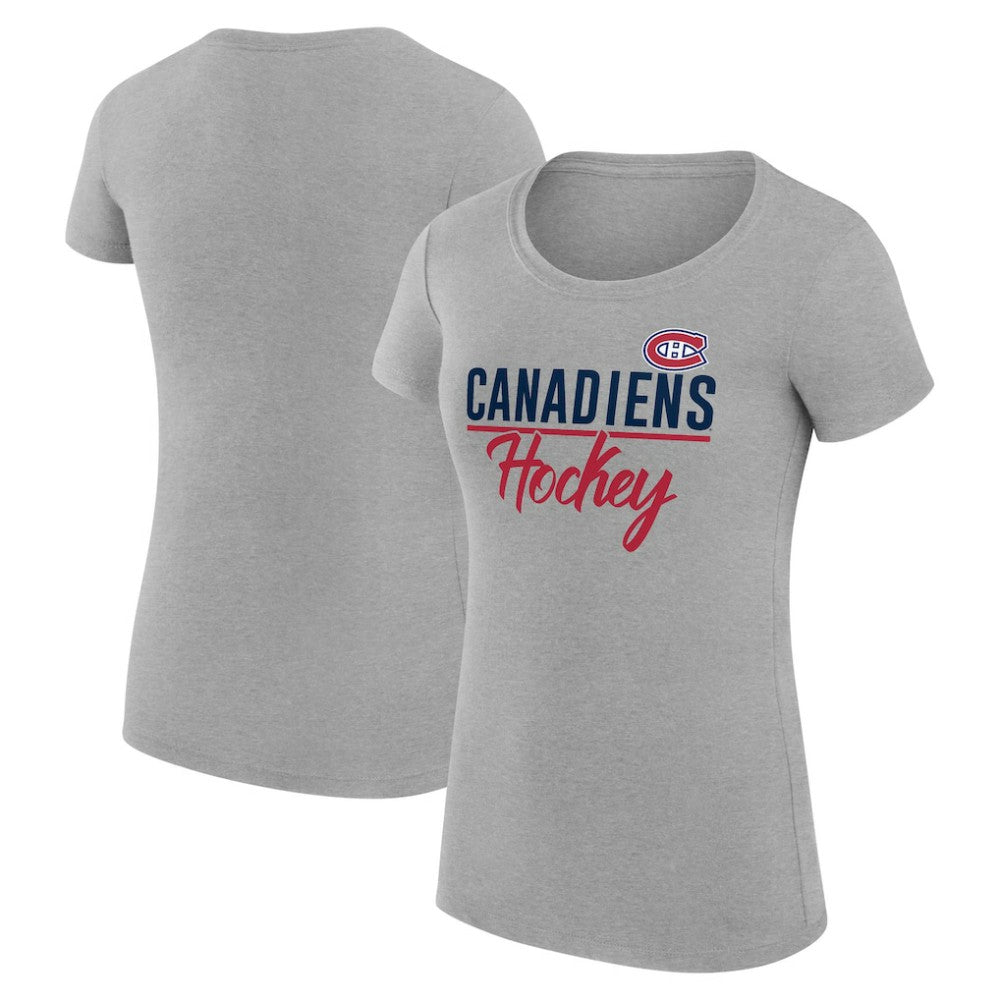 Montreal Canadiens - G-III 4Her by Carl Banks Women's Super-Slim Fit Lightweight Team Sport T-Shirt Gray