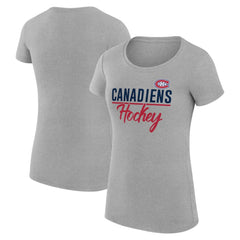 Montreal Canadiens - G-III 4Her by Carl Banks Women's Super-Slim Fit Lightweight Team Sport T-Shirt Gray