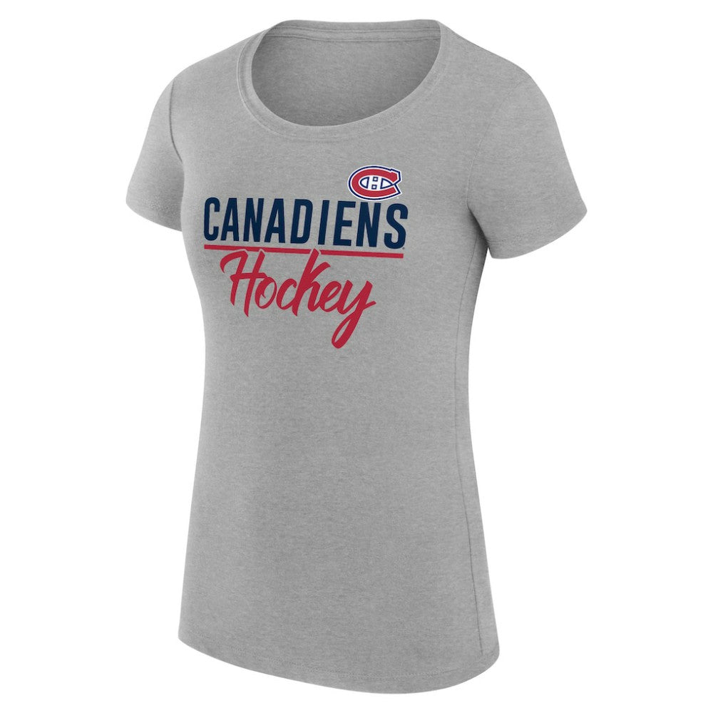 Montreal Canadiens - G-III 4Her by Carl Banks Women's Super-Slim Fit Lightweight Team Sport T-Shirt Gray
