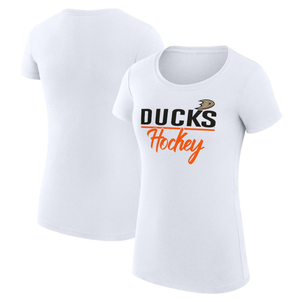 Anaheim Ducks - G-III 4Her by Carl Banks Women's Super-Slim Fit Lightweight Team Sport T-Shirt White