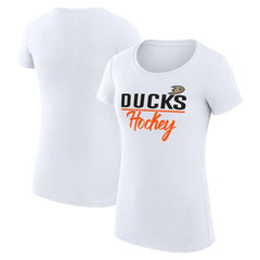 Anaheim Ducks - G-III 4Her by Carl Banks Women's Super-Slim Fit Lightweight Team Sport T-Shirt White