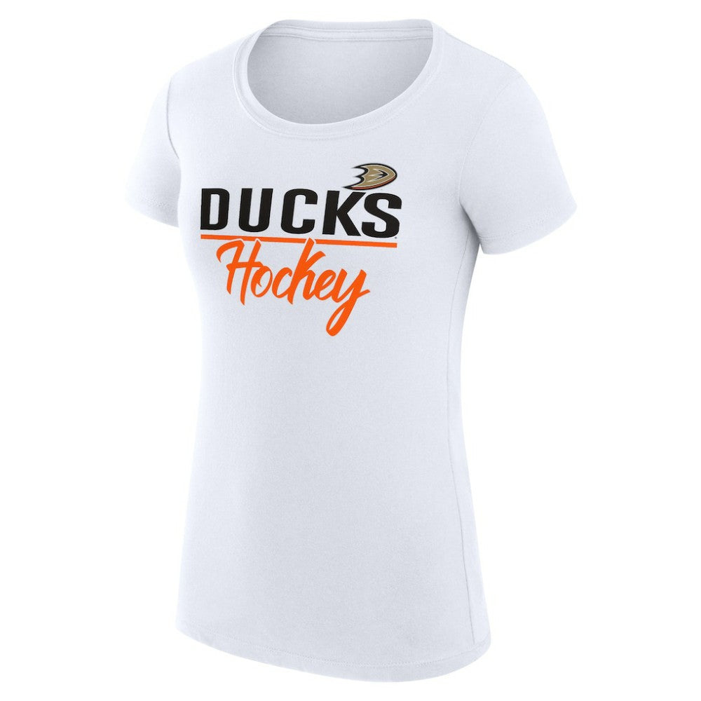 Anaheim Ducks - G-III 4Her by Carl Banks Women's Super-Slim Fit Lightweight Team Sport T-Shirt White