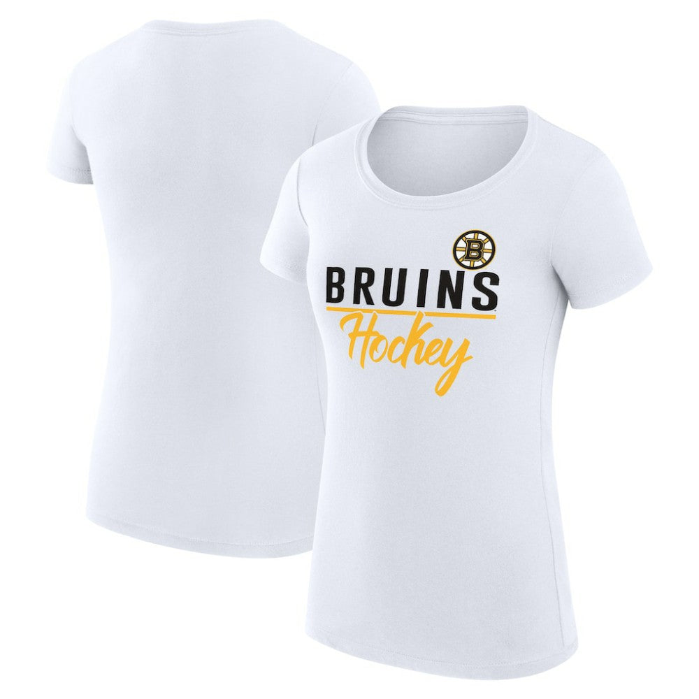 Boston Bruins G-III 4Her by Carl Banks Women's Super-Slim Fit Lightweight Team Sport T-Shirt White