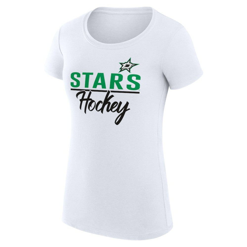 Dallas Stars - G-III 4Her by Carl Banks Women's Super-Slim Fit Lightweight Team Sport T-Shirt White