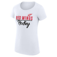 Detroit Red Wings - G-III 4Her by Carl Banks Women's Super-Slim Fit Lightweight Team Sport T-Shirt White