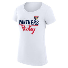 Florida Panthers - G-III 4Her by Carl Banks Women's Super-Slim Fit Lightweight Team Sport T-Shirt White
