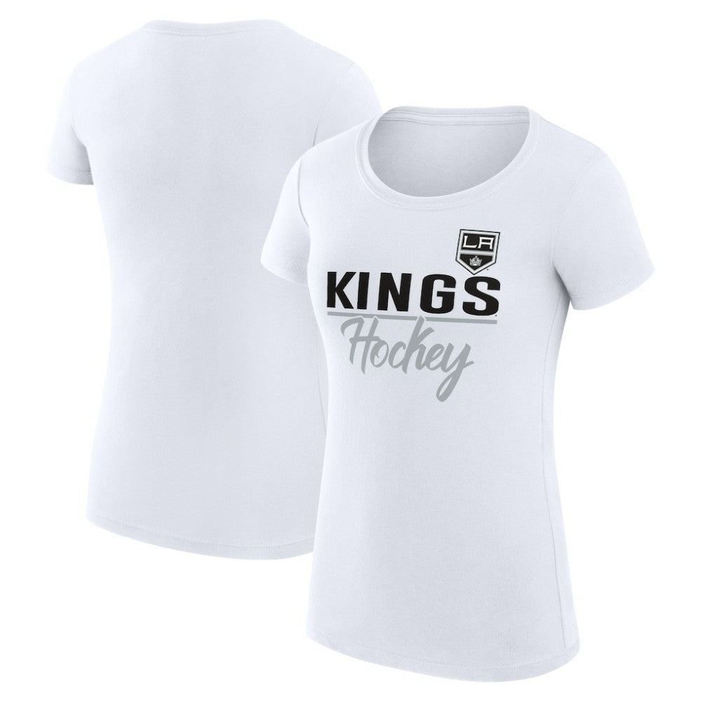 Los Angeles Kings - G-III 4Her by Carl Banks Women's Super-Slim Fit Lightweight Team Sport T-Shirt White